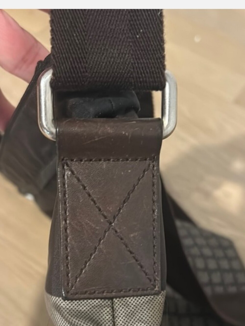 LAST CHANCE-Authentic Gucci Diamante Brown Crossbody Web Nylon Messenger Bag - Picture 8 of 16